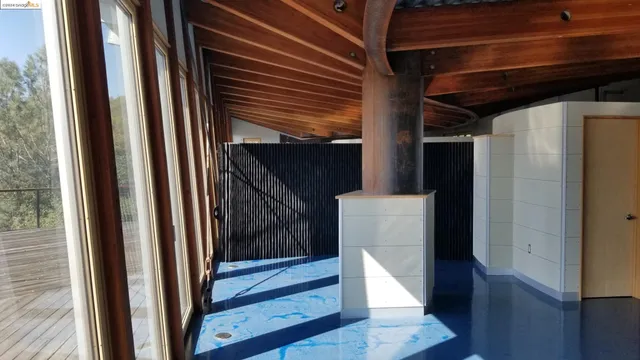 a view of a black gate