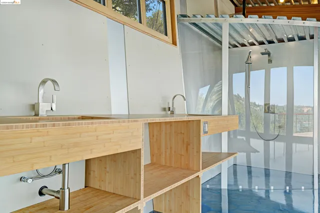 a dining room with a desk and chair