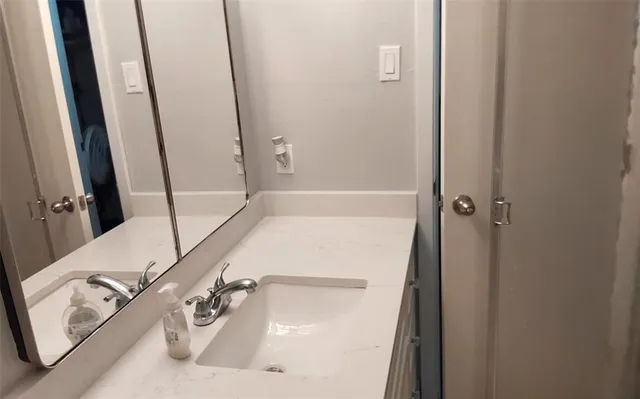 a bathroom with a sink