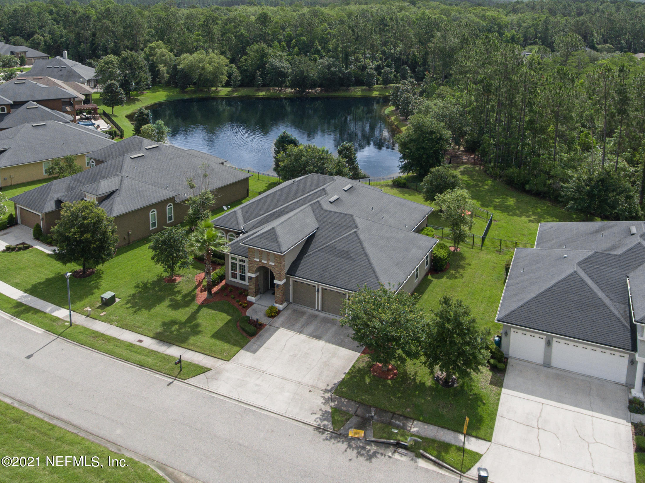 198 Glen Laurel Drive St. Johns, FL 32259 - Photo 46 of 51 an aerial view of a house with outdoor space and lake view