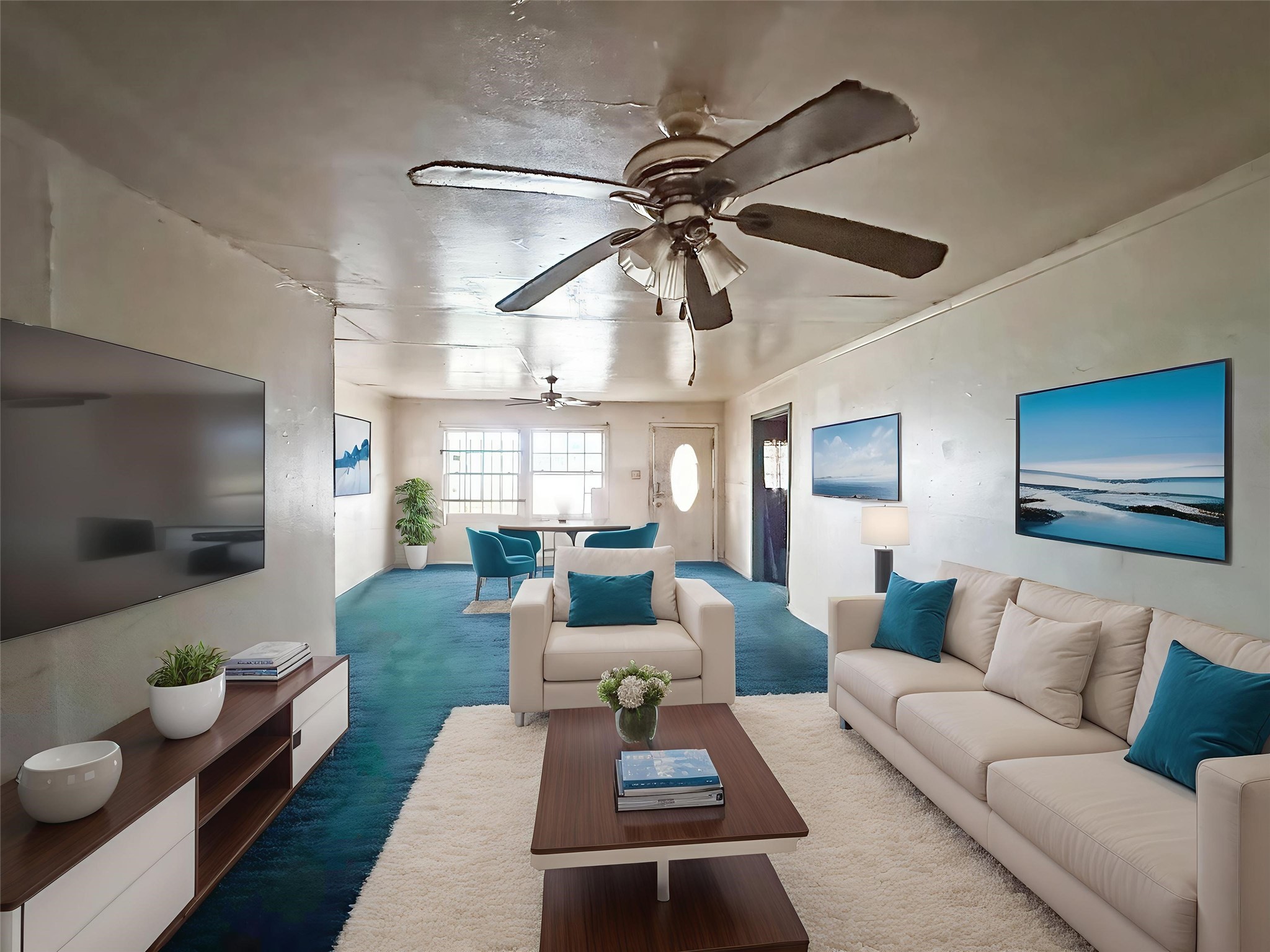 6723 London Street Houston, TX 77021 - Photo 2 of 14 a living room with furniture and a flat screen tv
