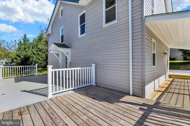 a view of a wooden deck