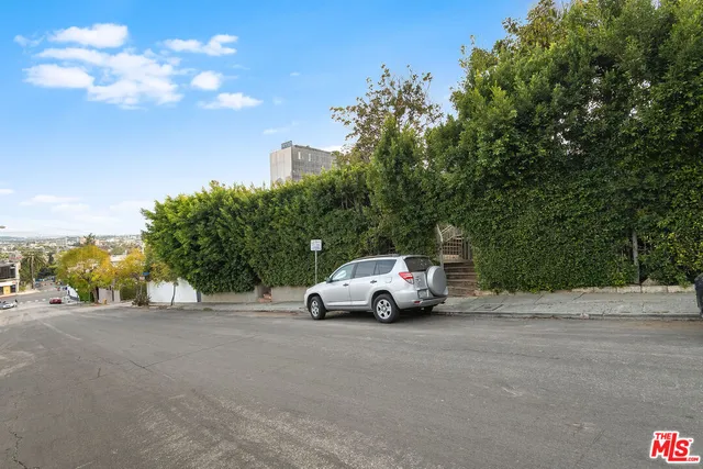 a car parked on the side of a road