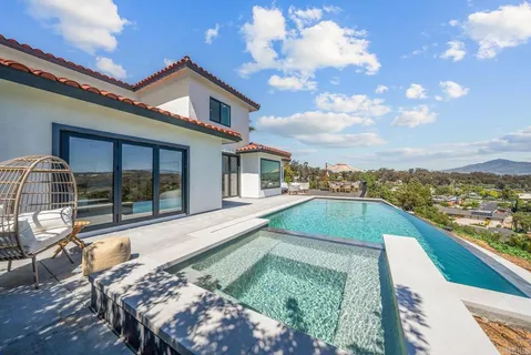 a view of a house with swimming pool