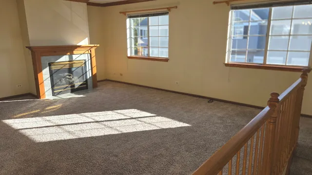 a view of an entryway with chandelier