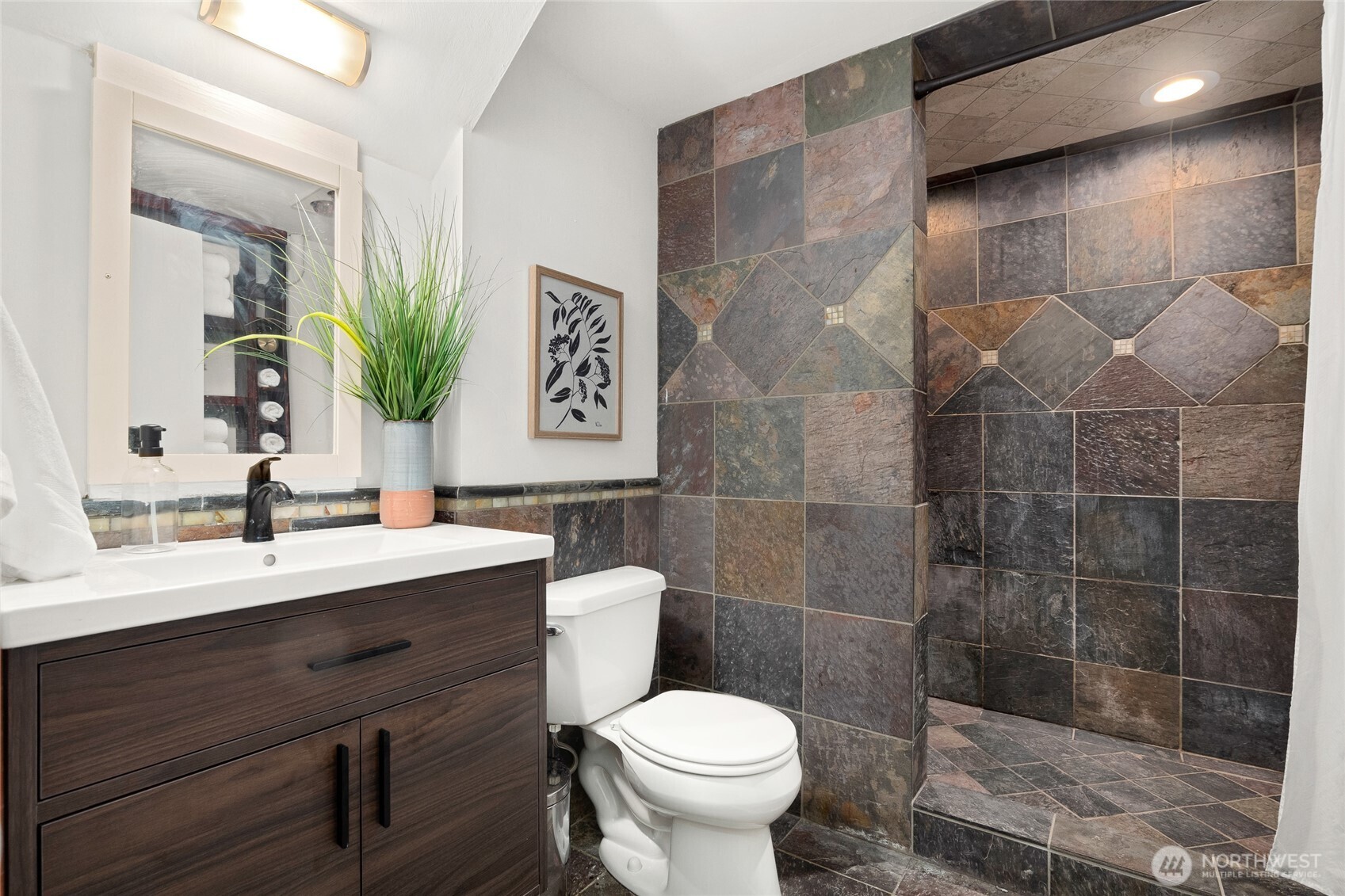 808 Alameda Avenue Fircrest, WA 98466 - Photo 24 of 39 a bathroom with a sink toilet and shower