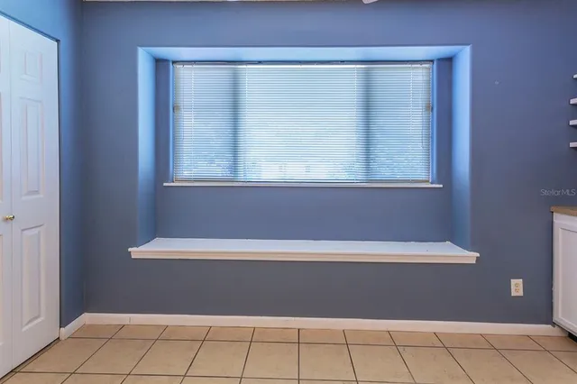 a view of a small space with window