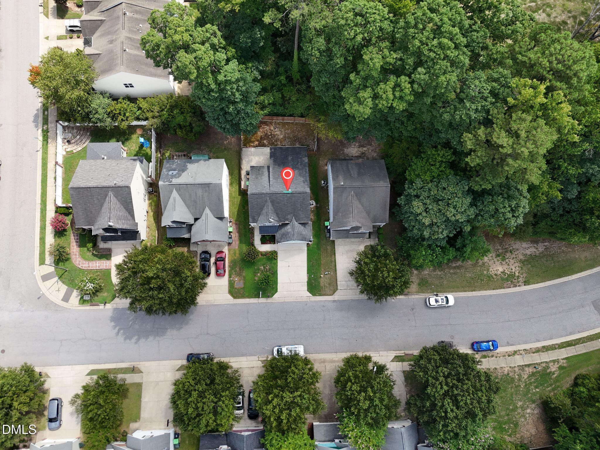 3414 Sunbright Lane Raleigh, NC 27610 - Photo 27 of 32 Aerial View – Rear Yard & Wooded Buffe