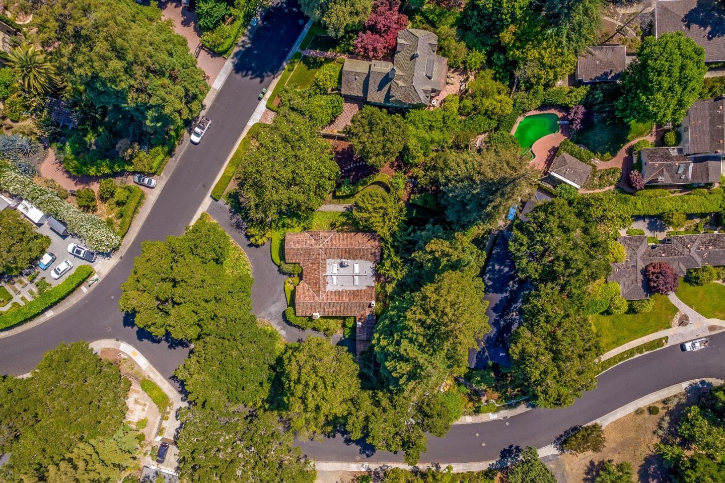 53 Lloyden Drive Atherton, CA 94027 - Photo 34 of 34 a aerial view of a house with a yard
