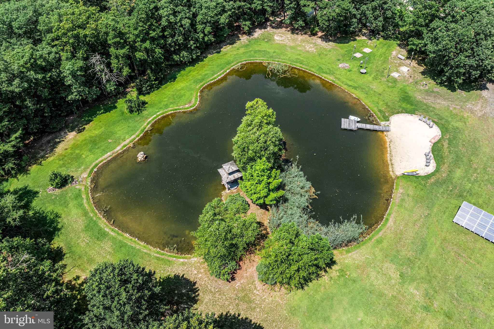 276 Forked Neck Road Shamong, NJ 08088 - Photo 34 of 86 Lake with beach, waterfall and gazebo