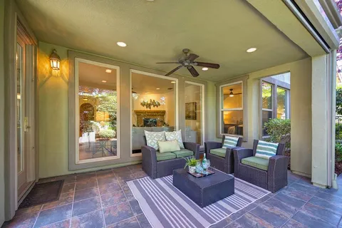 a view of backyard with green space