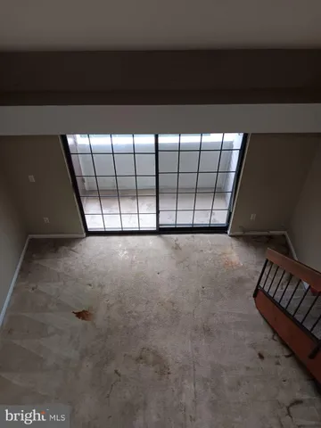 an empty room with closet