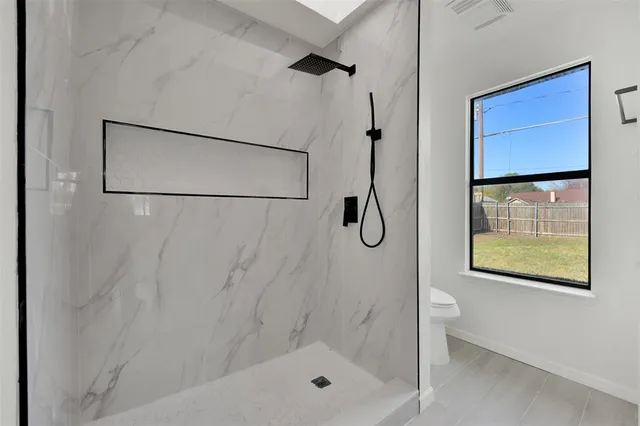 a bathroom with a shower