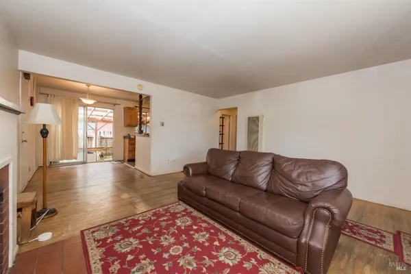 a living room with furniture and a couch