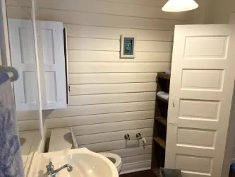 a bathroom with a shower