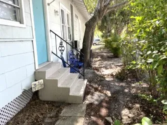 a view of a chairs in a patio