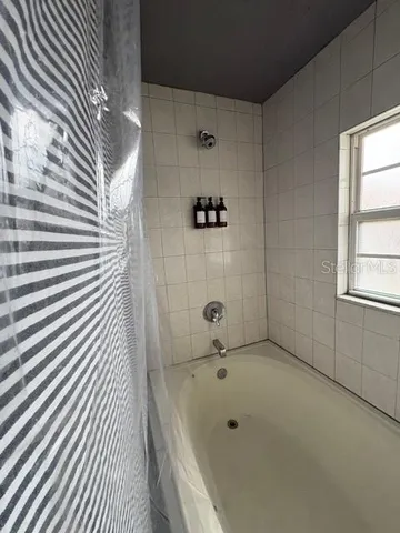 a bathroom with a tub