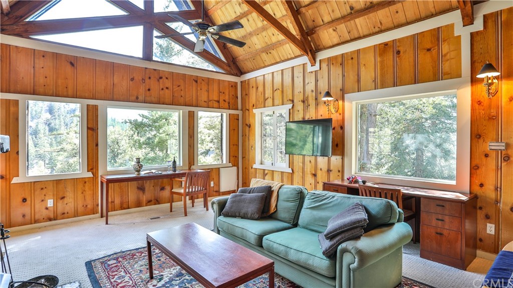 35 Manker Flats Mt Baldy, CA 91759 - Photo 15 of 48 a living room with furniture and a large window