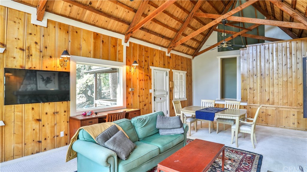 35 Manker Flats Mt Baldy, CA 91759 - Photo 17 of 48 a living room with furniture and a flat screen tv