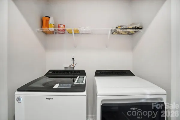 a close view of washer and dryer