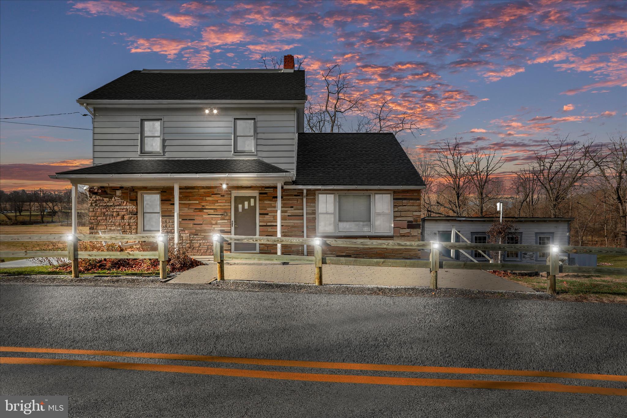 a view of a house with a patio