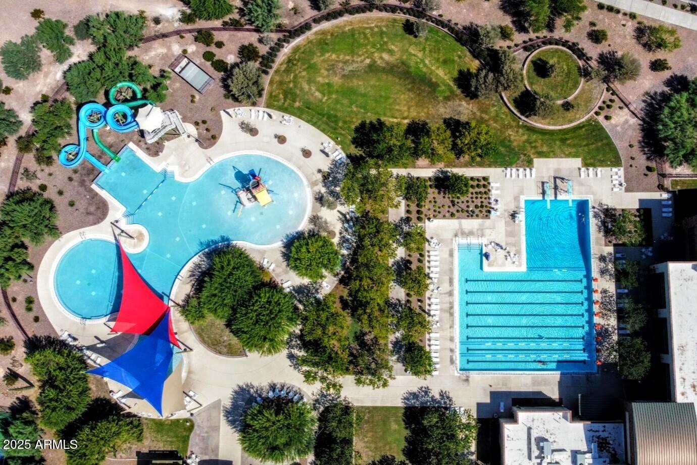 8459 West Gehrig Way Florence, AZ 85132 - Photo 22 of 37 an aerial view of a house with a swimming pool