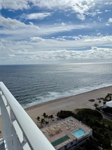 a view of a terrace with sky view