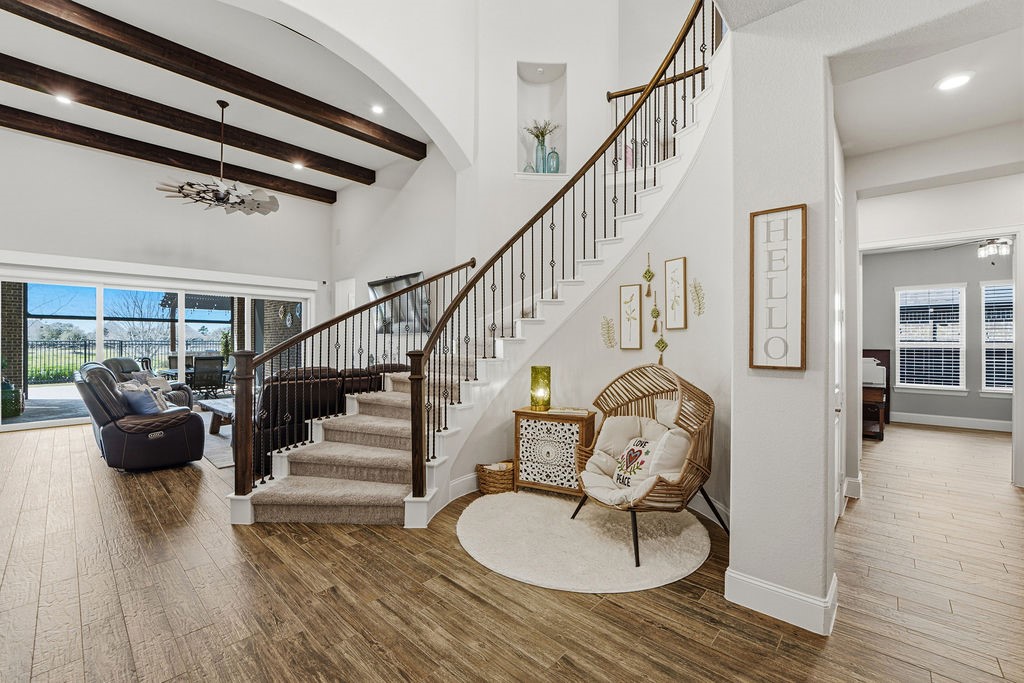 3618 Edison Lane Iowa Colony, TX 77583 - Photo 6 of 50 a view of entryway and hall with wooden floor