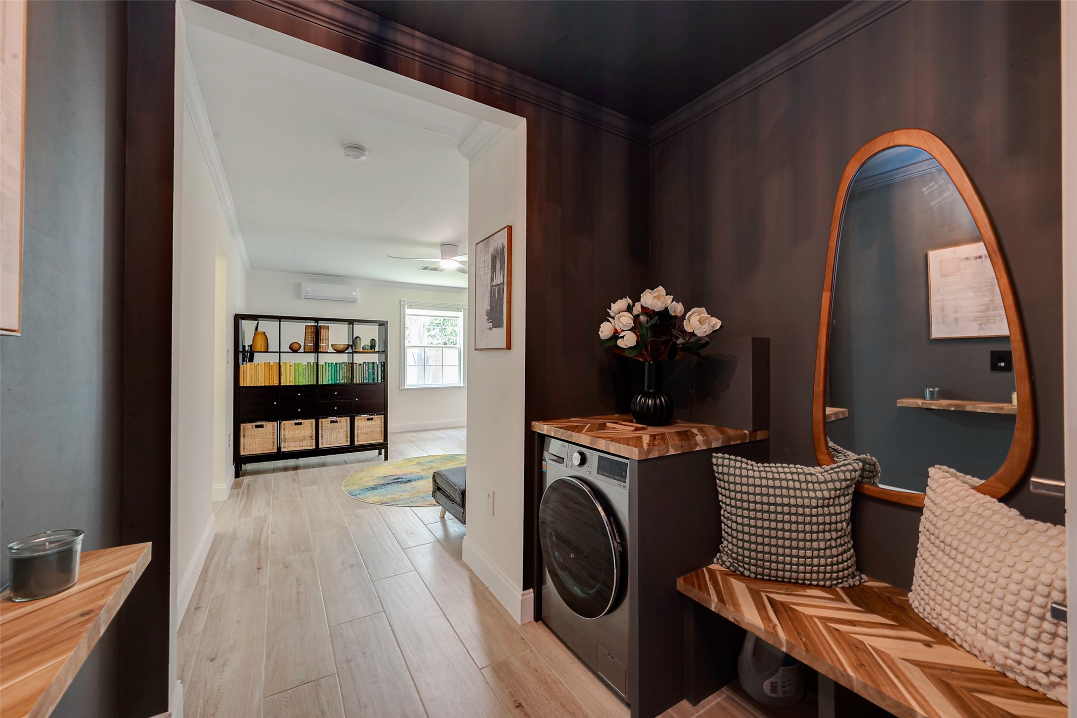 4005 Omeara Drive Houston, TX 77025 - Photo 35 of 49 a living room with furniture and wooden floor