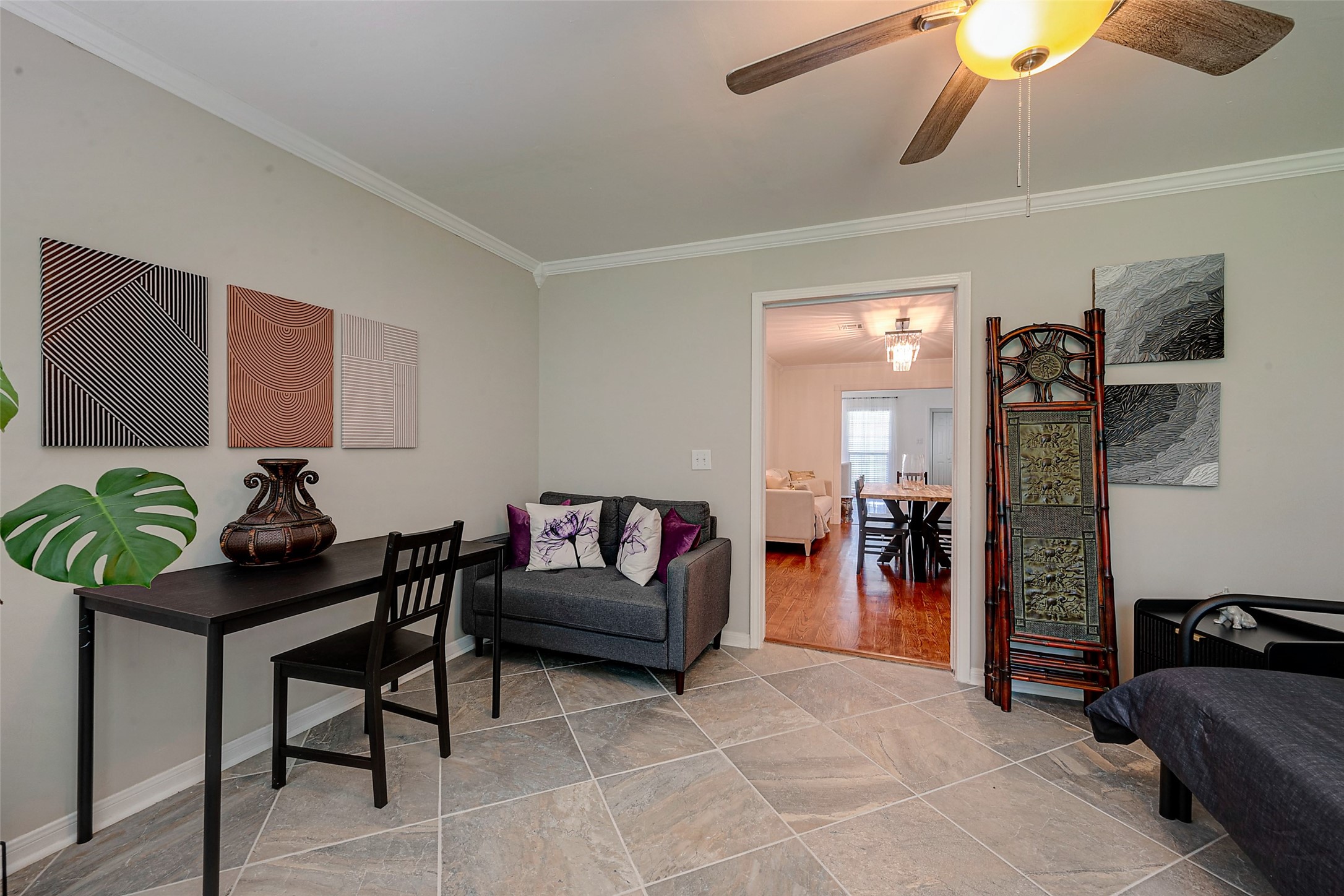 4005 Omeara Drive Houston, TX 77025 - Photo 46 of 49 a living room with furniture and wooden floor