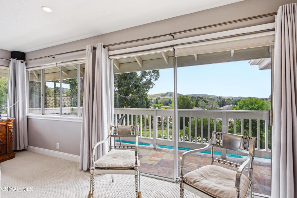 206 Rangely Court Simi Valley, CA 93065 - Photo 25 of 63 a view of a balcony with lake view and a floor to ceiling window