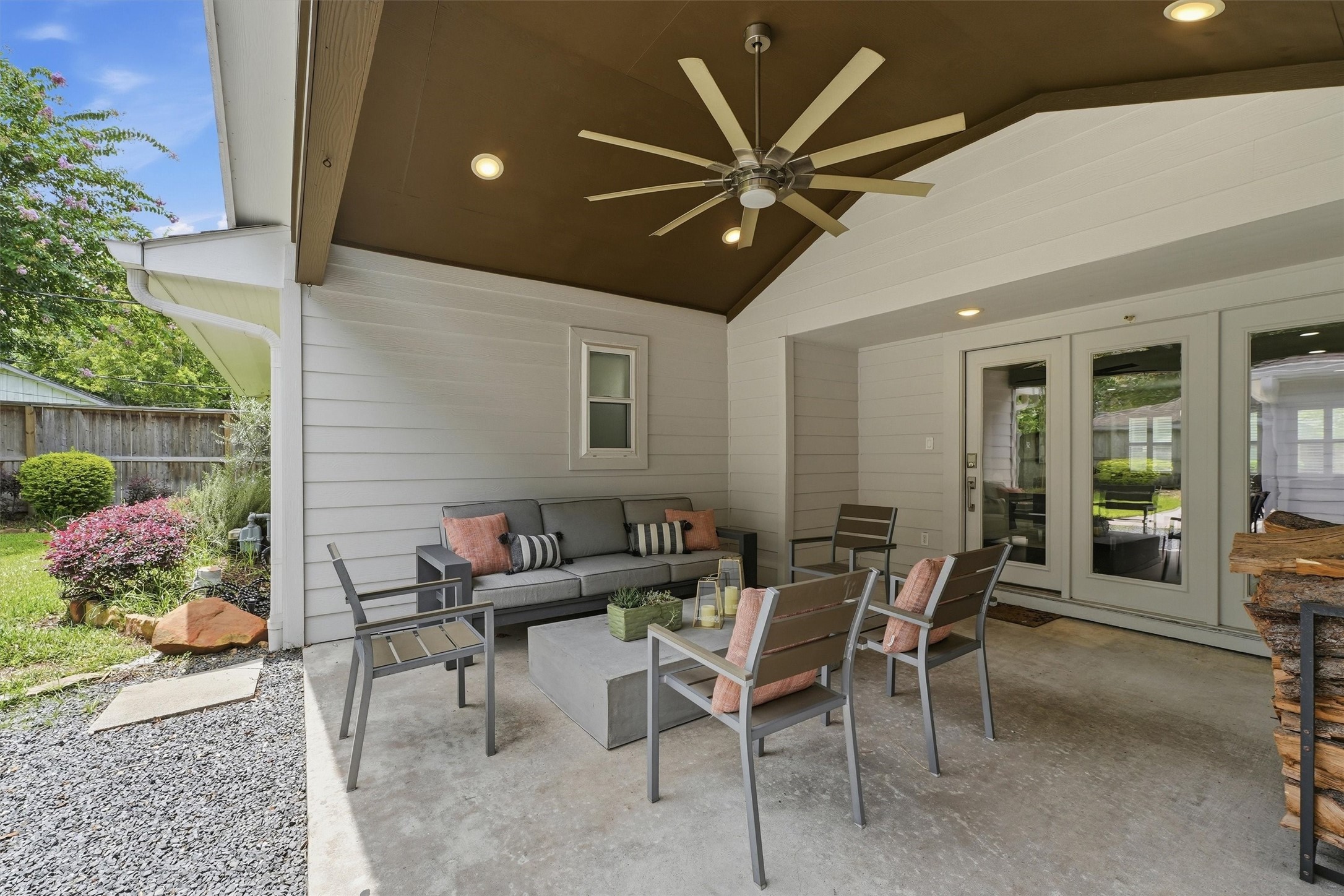 4701 Hummingbird Street Houston, TX 77035 - Photo 21 of 28 When you tire of indoor living, head to the back patio! Substantially covered for all-weather usage, and south-facing means it stays comfortably shaded.