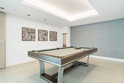 a room with pool table