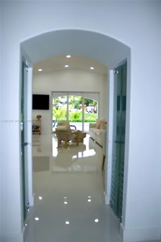 a living room with patio