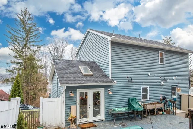 a view of a lake with a beach