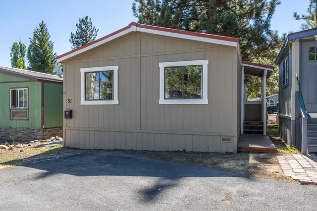 a couple of potted plants sitting in front of a house