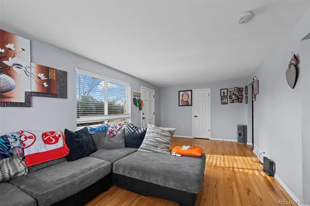 a living room with furniture and a couch
