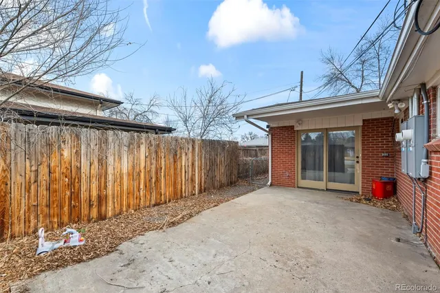 a view of a porch with a backyard
