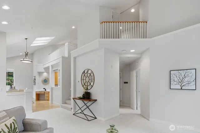 a view of entryway with livingroom and furniture