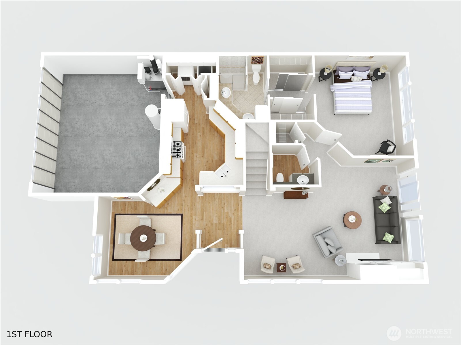 120 Newport Way Northwest, Unit 9 Issaquah, WA 98027 - Photo 33 of 40 an aerial view of residential house with outdoor space and parking