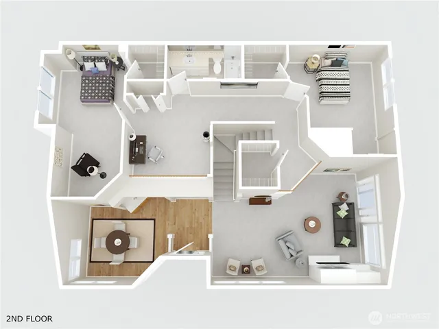 view of living room with furniture and flat screen tv