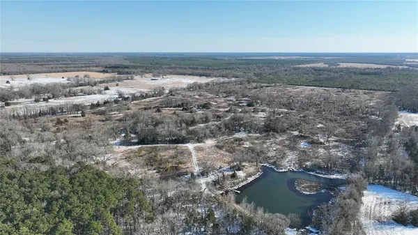 an aerial view of house with yard