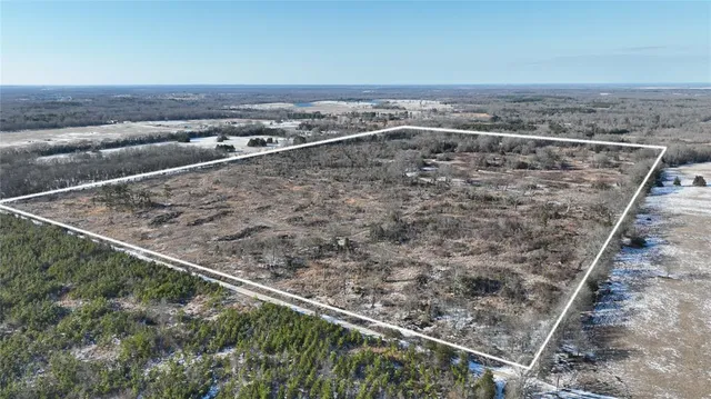 a view of a dry yard with wooden fence