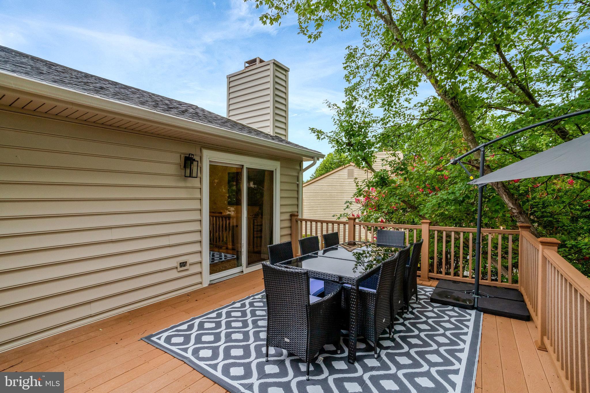 4518 Flintstone Road Alexandria, VA 22306 - Photo 54 of 62 a view of a patio with table and chairs and wooden floor