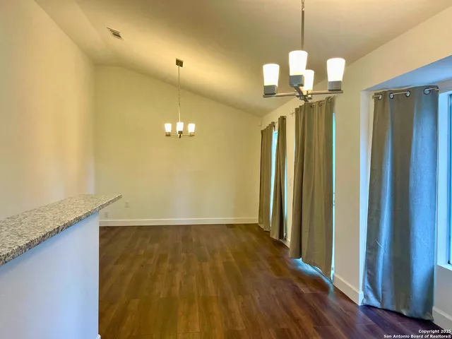 a view of a livingroom with a chandelier