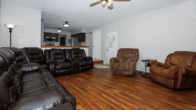 a living room with furniture