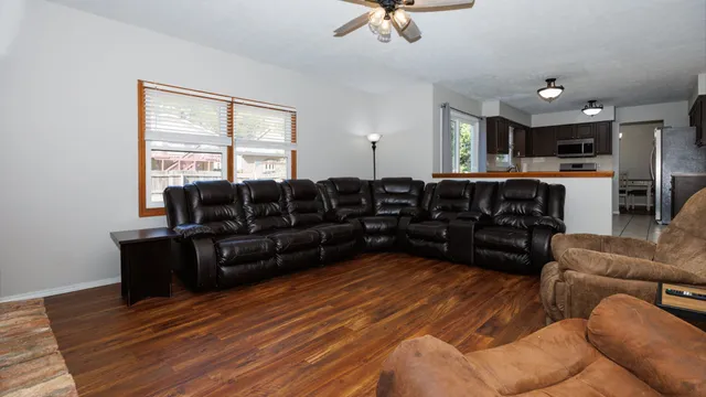 a living room with furniture