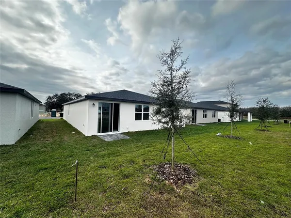 a view of a house with a backyard