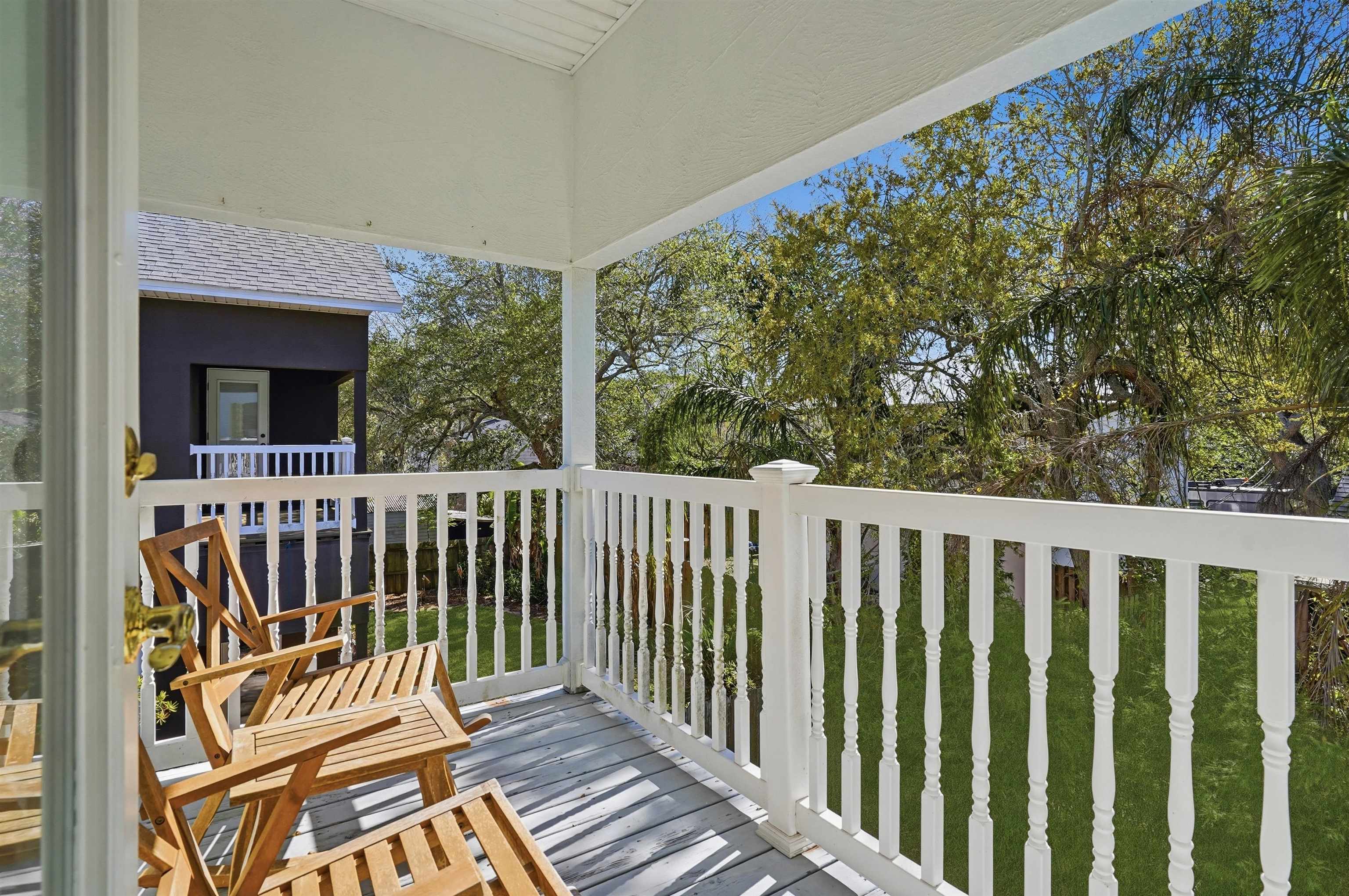 2 Lisbon Street St. Augustine, FL 32080 - Photo 33 of 39 a view of a wooden bench in balcony