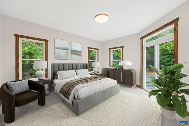 an empty room with closet